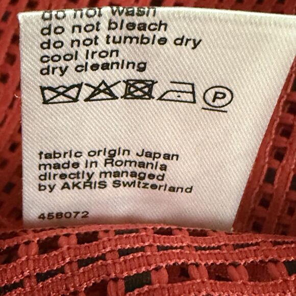 AKRIS Punto Mesh Grid Jacket Luminous Red Semi Sheer Adjustable Sleeve - Picture 16 of 16